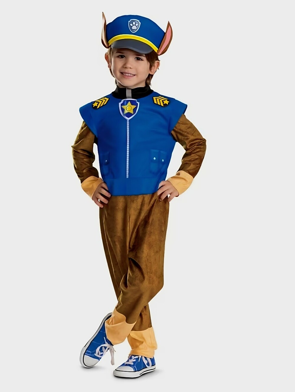 New boy's size 6/7 Deluxe Paw Patrol Chase Halloween Costume, jumpsuit & hat
